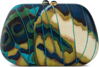Silvia Furmanovich Butterfly Marquetry clutch bag - Neutrals