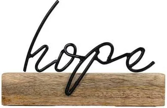 Foreside Home And Garden Hope Word Block Black Metal & Wood at Nordstrom