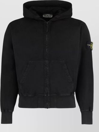 Stone Island zip hooded sweatshirt made from organic cotton