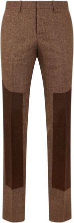 Moschino Slim-fit Broeken - Heren - Slim Fit Broeken - Bruin - XS - Wol - Broeken
