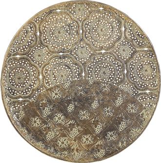 Beliani Bandeja Decorativa De Metal Dorada Redonda 48 Cm Vintage Glamour Kitnos