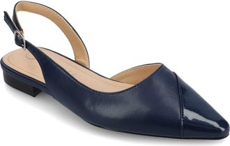 Journee Collection Daphnne Cap Toe Slingback Flat in Navy at Nordstrom Rack, Size 8.5