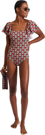 La DoubleJ Scarlett Zwempak met Ruffles - Dames - Badpakken - Roze - L - Badmode