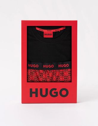 HUGO BOSS Mens HUGO Aaron Mens Short Pyjama Set - Open Red 640 - Size: XL