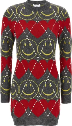 Moschino Multicolor Wool Short Womens Dress