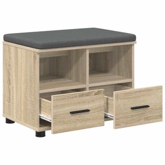 vidaXL Banco De Entrada Con Coj&iacute;n Roble Sonoma 60 X 38 X 46 Cm Vidaxl