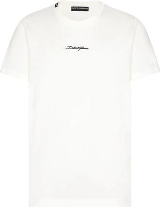 Dolce & Gabbana Palermo Collection Katoenen T-shirt - Heren - T-shirts - Wit - S - Katoen - Tops