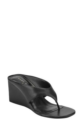 Marc Fisher Udena Wedge Flip Flop in Black at Nordstrom, Size 5.5