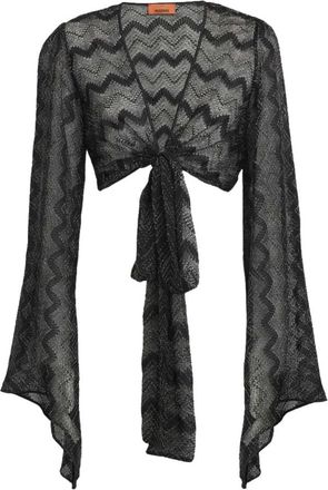 Missoni Crop Top Zig Zag - Dames - Strandmode - Zwart - M - Rayon - Badmode