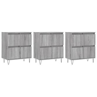 Berkfield Home Sideboards 3 pcs Grey Sonoma Engineered Wood