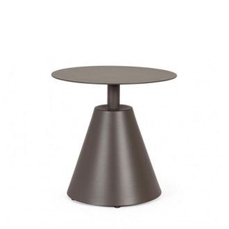 Konte Design Mesa de centro redonda de aluminio marr&oacute;n