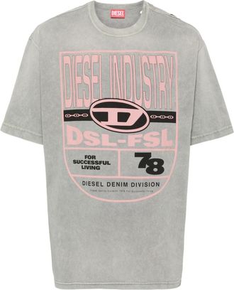 Diesel logo-print cotton T-shirt - men - Cotton - S - Grey