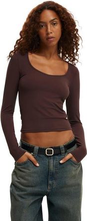 Cotton On Womens Hold Me Long Sleeve in Dark Oak at Nordstrom, Size Xx-Small