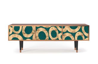 StoryZ Mueble de TV azul-verde 2 cajones y 2 puertas L 170 cm