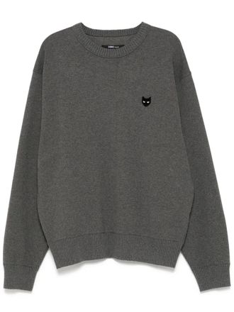 Songzio emblem crew-neck jumper - Grey