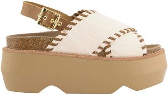 Colors Of California Maxi Platform Sandaal - Dames - Sandalen - Wit - 39 EU - Leer - Schoenen