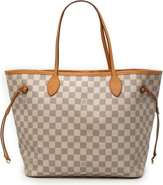 Louis Vuitton Pre-owned Tote Bags, female, White, Size: ONE SIZE Pre-owned Checked Pattern Tote Bag