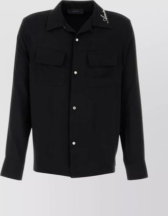 Amiri polyester shirt with chest pockets and embroidered detail
