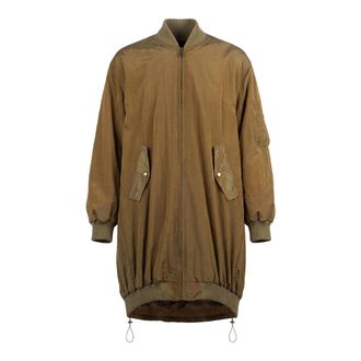 Souvenir Bomber Jackets, female, Green, Size: M Long Laminated-Effect Bomber