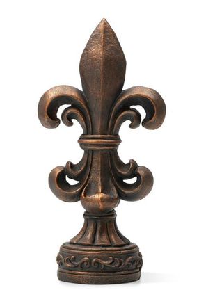 Glitzhome 27.25H MGO Standing Fleur De Lis French Holiness Garden Statue in Brown at Nordstrom, Size Medium
