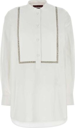 Gucci White Poplin Shirt With Details