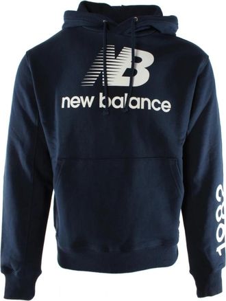 New Balance Blauwe Katoenen Sweater Mt 21547 - Heren - Hoodies - Blauw - S - Katoen - Hoodies & sweatvesten
