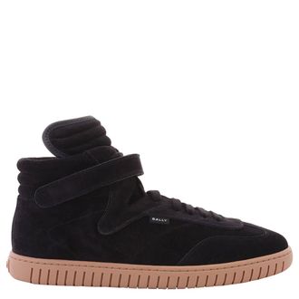 Bally Black Parrel-Mid Suede High-Top Sneakers