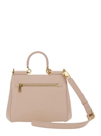 Dolce & Gabbana Womens Handbag My Sicily Pink Leather Calfskin Handbags Hand Bags
