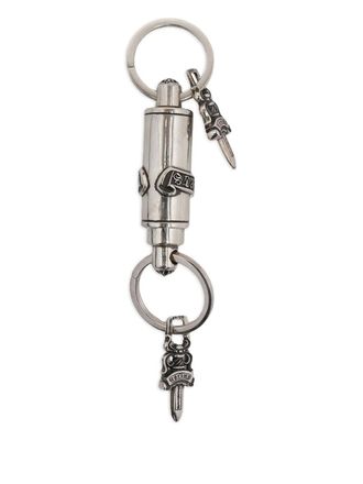 Chrome Hearts Valet dagger keyring - Argento