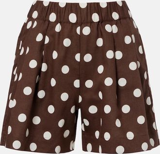 Asceno Zurich polka-dot linen and cotton shorts