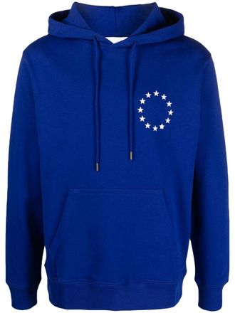Études Studio Europa-print organic cotton hoodie - Blue