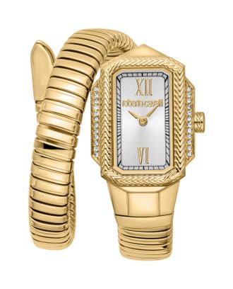 Roberto Cavalli Womens Gold Snake with Silver Dial Stainless Steel Watch - One Size