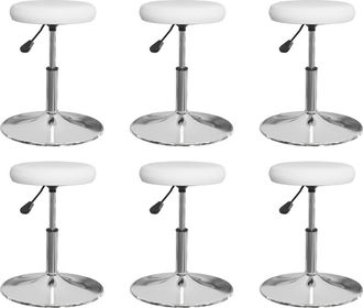 vidaXL Sillas De Comedor 6 Uds Cuero Sint&eacute;tico Blanco Vidaxl