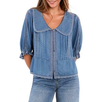 BILLY T Enjoy the Moment Denim Button-Up Shirt at Nordstrom, Size X-Small