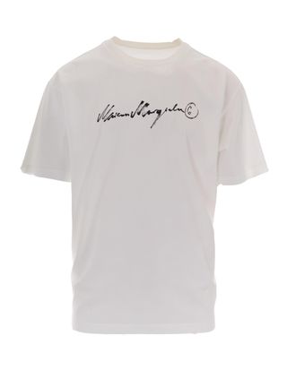 Maison Margiela Off White Firma Cotton T-Shirt
