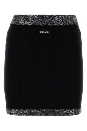 スカート MIU MIU Black Stretch Wool Mini Skirt Miu Miu Black stretch wool mini skirt from $1,265.00 - on