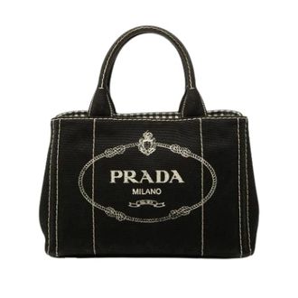 Prada Pre-owned Canvas Satchel - Dames - Pre-owned - Zwart - Maat: ONE Size Zijde