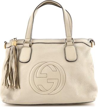 Gucci Beige Leather Soho Convertible Soft Top Handle Bag (Authentic Pre-Loved)