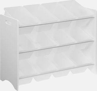 Sweeek Sweeek - Almacenamiento Infantil Para Juguetes, 12 Compartimentos, Tobias, Blanco, 84x29.5x60 Cm