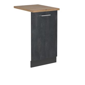 Vicco Panel Frontal Del Lavavajillas R-line, Hormig&oacute;n Negro, 45 Cm, Et Roble