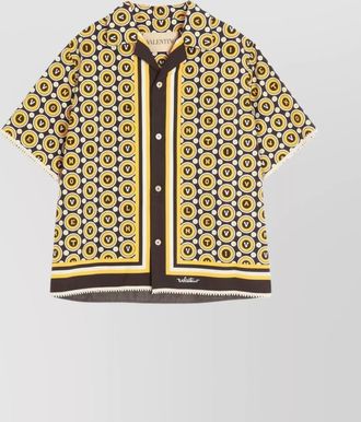 Valentino Garavani graphic print short sleeve shirt with notched collar