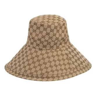 Gucci GG Canvas Wide Brim Hat Beige/Ebony 631958-KQW00-9700