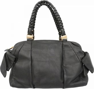 Ferragamo Black Leather Tote Bag (Pre-Owned)