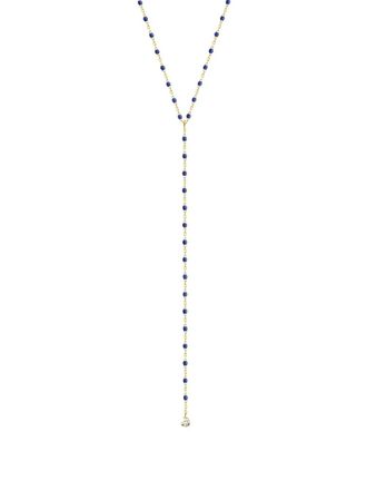 Gigi Clozeau 18K yellow gold mini Gigi Y Party lapis necklace - women - 18kt Yellow Gold/Diamond/Resin - One Size