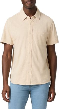 Paige Carillo Short Sleeve Button-Up Shirt in Pale Khaki at Nordstrom, Size Medium