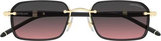 Montblanc Mb 0483S Diplomat Zonnebrillen - unisex - Zonnebrillen - Zwart - 54 MM - Nylon - Accessoires