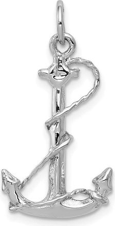 Diamond2Deal 14K White Gold Solid Polished 3-D Anchor Charm