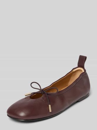 Alohas Ballerina mit Ziernaht Modell ROSALIND in Dunkelbraun, Gr&ouml;&szlig;e 38