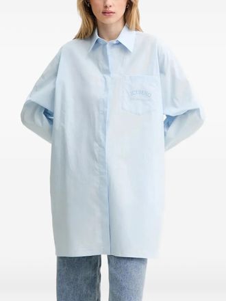 Iceberg Blouse met geborduurd logo en zak - Blauw