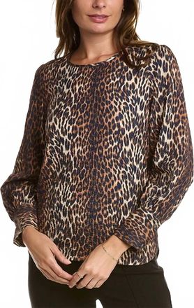 Tyler B&ouml;e Textured Leopard Top In Brown